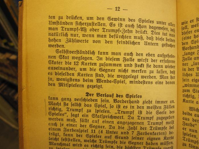 Tx 875 g: Der wirklich brauchbare Skat- und Bridgelehrer nebst Anleitung zum Romméspiel (1938);G45II / 612 (unbekannt), Von Hand: Annotation. 