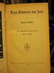 Tx 872 e: Das Klettern im Fels : mit Zeichnungen von Carl Moos (1922)