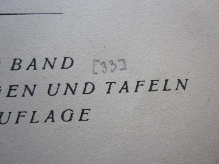 Ka 371 b: Bios : die Gesetze der Welt (1923);G46 / 1920 (unbekannt), Von Hand: Nummer; '[33]'. 