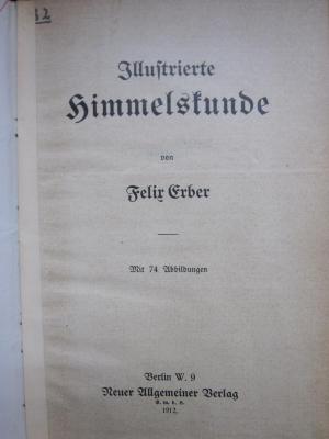 Kb 186: Illustrierte Himmelskunde (1912)