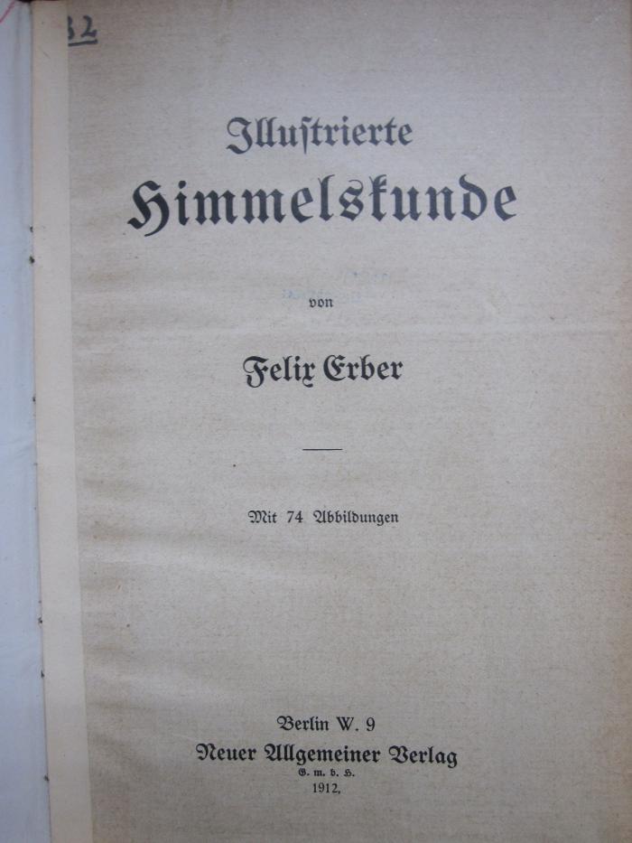 Kb 186: Illustrierte Himmelskunde (1912)