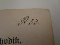 - (Deutsche Communal-Lehrerinnen-Bildungsanstalt Olmütz), Von Hand: Signatur; 'P33.'. 