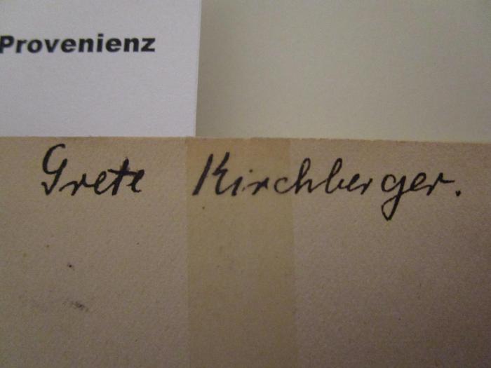  The house of the seven gables (o.J.);- (Kirchberger, Grete), Von Hand: Autogramm, Name; 'Grete Kirchberger'. 