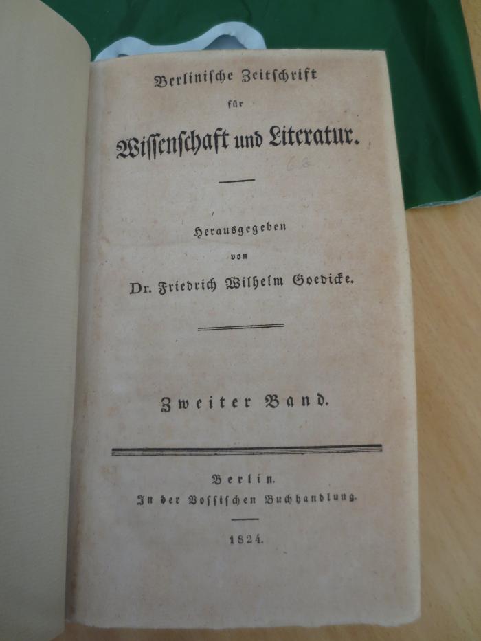 B 310/47 1. 1824,2: Berlinische Zeitschrift für Wissenschaft und Literatur (1824)