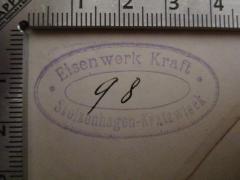 - (Eisenwerk Kraft), Stempel: Name, Ortsangabe, Berufsangabe/Titel/Branche; 'Eisenwerk Kraft
Stolzenhagen-Kratzwieck'.  (Prototyp)