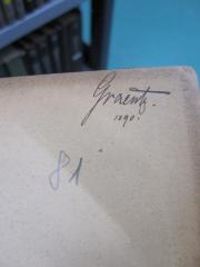G45 / 3153 (Graentz, Paul), Von Hand: Autogramm, Name, Datum; 'Graentz.
1890.'. 
