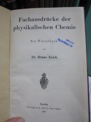 Kd 317: Fachausdrücke der physikalischen Chemie : ein Wörterbuch (1919)