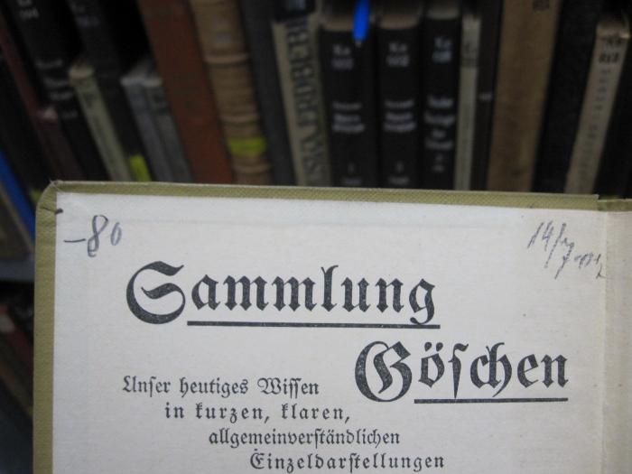 Ke 508: Das Eiszeitalter (1909);G46 / 516 (unbekannt), Von Hand: Preis; '-80'. ;G46 / 516 (unbekannt), Von Hand: Datum, Nummer; '14/7 [...]'. 