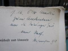 G46 / 3458 (Martin, Otto;Filzer, Paul), Von Hand: Name, Ortsangabe, Datum, Datum, Widmung; 's. lb. Otto Martin zum Andenken an die Tübinger Zeit vom Verf. Weihnachten 1938'. 