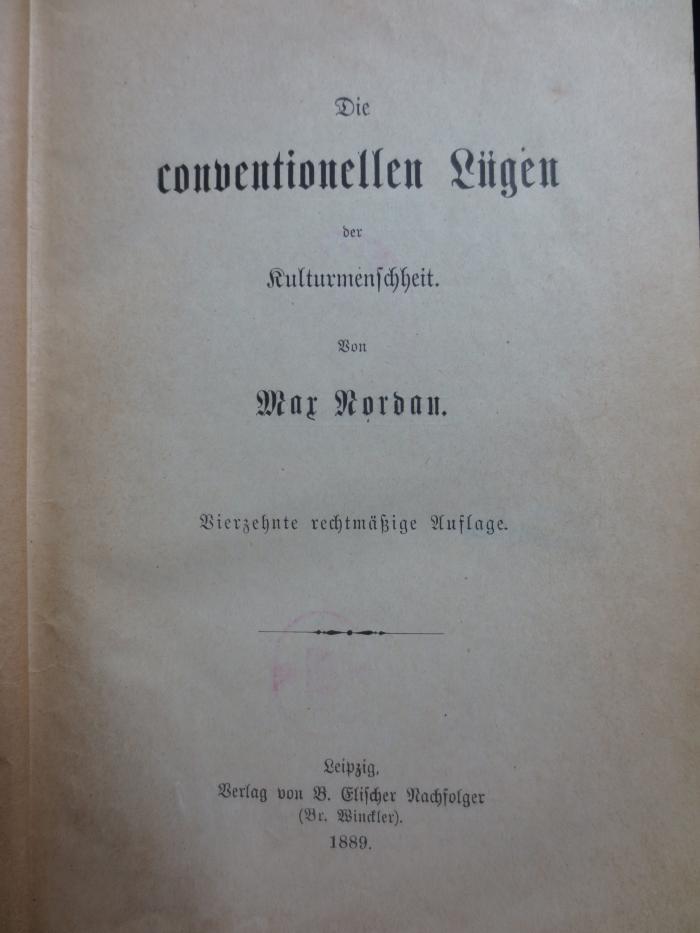 I 5777 ad: Die conventionellen Lügen der Kulturmenschheit (1889)