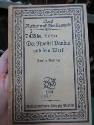 I 7435 b: Der Apostel Paulus und sein Werk (1921)