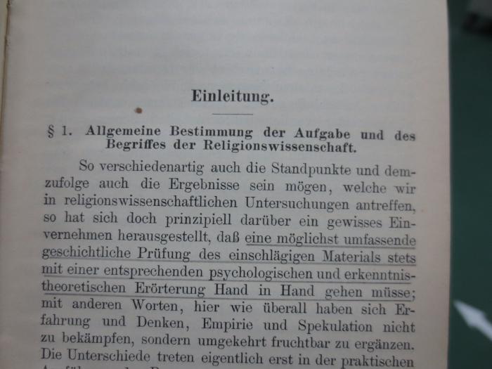 I 6613 2. Ex.: Abriß der vegleichenden Religionswissenschaft (1904);G45II / 2807 (unbekannt), Von Hand: Annotation. 