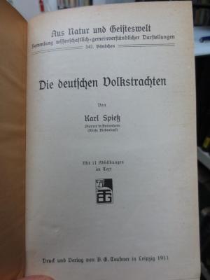 I 13296 2. Ex.: Die deutschen Volkstrachten