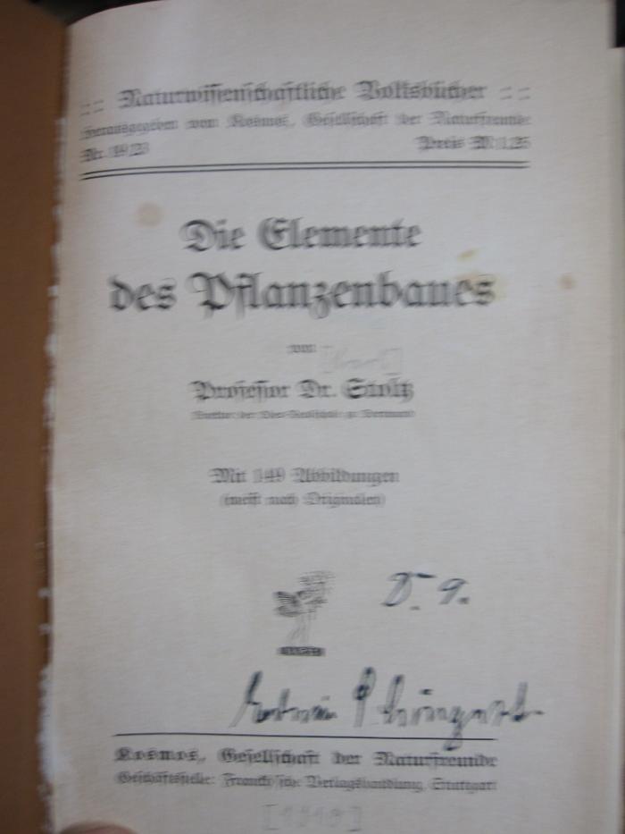 Kf 521: Die Elemente des Pflanzenbaues ([1910])