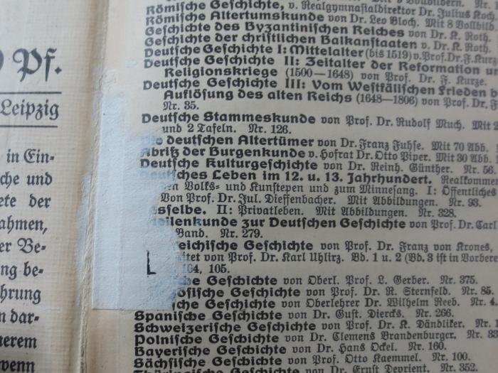 I 33617 3. Ex.: Polnische Geschichte (1907);G45II / 553 (unbekannt), Ausriss: -. 