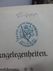 G45II / 2784 (Königl. Preuss. Ober-Praesidium der Provinz Brandenburg), Stempel: Name, Ortsangabe; 'Koenigl. Preuss. Ober-Präsidium der Provinz Brandenburg'. 