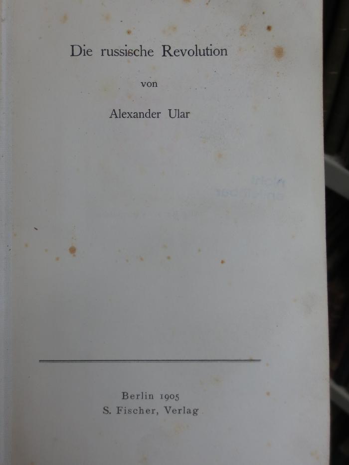 I 32765 2. Ex.: Die russische Revolution (1905)