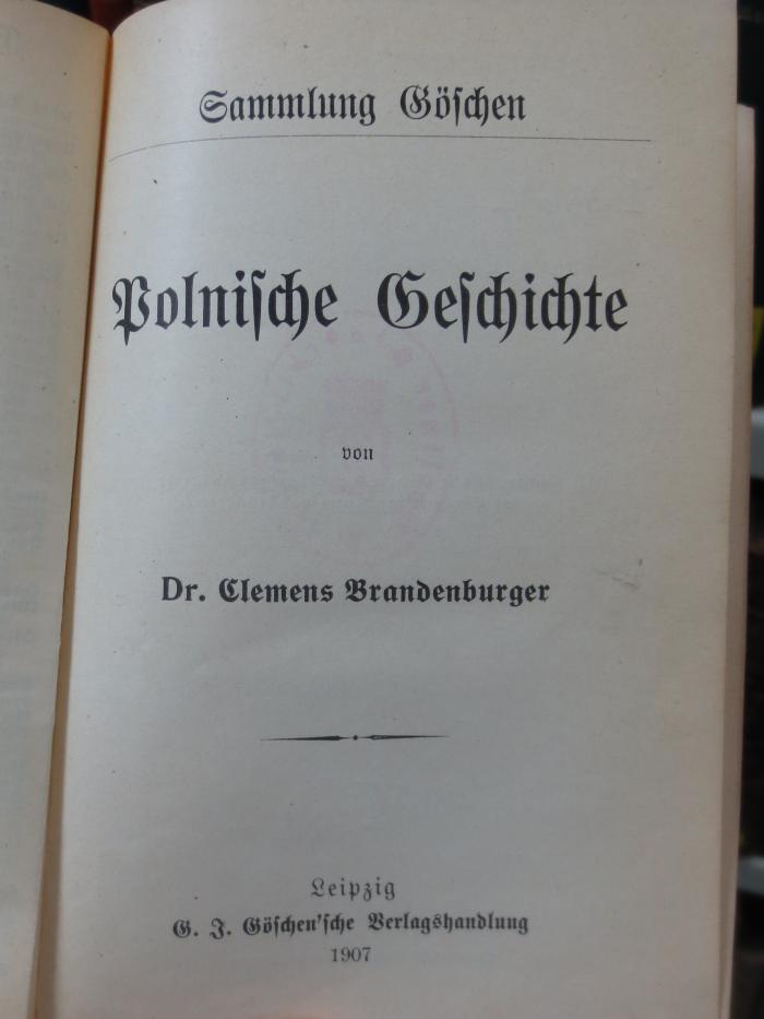 I 33617 3. Ex.: Polnische Geschichte (1907)