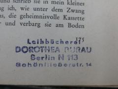 G45II / 2917 (Leihbücherei Dorothea Burau), Stempel: Name, Ortsangabe; 'Leihbücherei
Dorothea Burau
Berlin N 113
Schönfließerstr. 14'. 