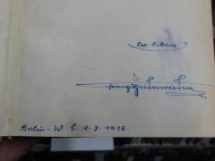 G45II / 2497 (Beiderwieden, Franz), Von Hand: Name, Autogramm, Ortsangabe, Datum; 'Ex-Libris
Franz Beiderwieden.
Berlin-W.S. 1.8.1916'. 