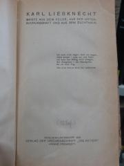 I 97069 1920: Karl Liebknecht : Briefe aus dem Felde, aus der Untersuchungshaft und aus dem Zuchthaus (1919)