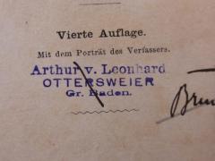 G45II / 2613 (Leonhard, Arthur von), Stempel: Name, Ortsangabe; 'Arthur v. Leonhard
Ottersweier
Gr. Baden'. 