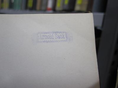 Kg 1484 4: Die Coelomtheorie : Versuch einer Erklärung des mittleren Keimblattes (1881);G45 / 3111 (Sack, Arnold), Stempel: Name; 'Arnold Sack'. 