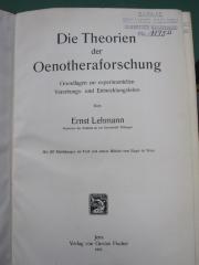 Kg 1406: Die Theorien der Oenotheraforschung : Grundlagen zur experimentellen Vererbungs- und Entwicklungslehre (1922)