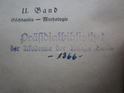 III 10928 2, 4. Ex.: Göchhausen - Mythologie (1917);G45II / 2625 (Akademie der Künste), Von Hand: Signatur; '-1366-'. 