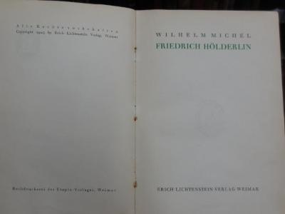 III 13727 2.Ex.: Friedrich Hölderlin (1925)