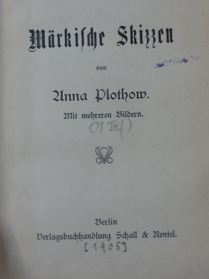 II 5890: Märkische Skizzen (1905)