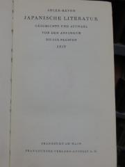 III 73607 2. Ex.: Japanische Literatur : Geschichte und Auswahl von den Anfängen bis zur neuesten Zeit (o.D.)