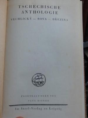 III 99120 2. Ex.: Tschechische Anthologie : Vrchlický ; Sova ; Březina  (1917)