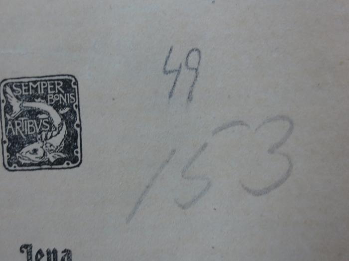VII 2103 ae 2.Ex: Die Bodenreform : Grundsätzliches und Geschichtliches zur Erkenntnis und Überwindung der sozialen Not (1918);G56 / 1035 (unbekannt), Von Hand: Nummer; '49'. 