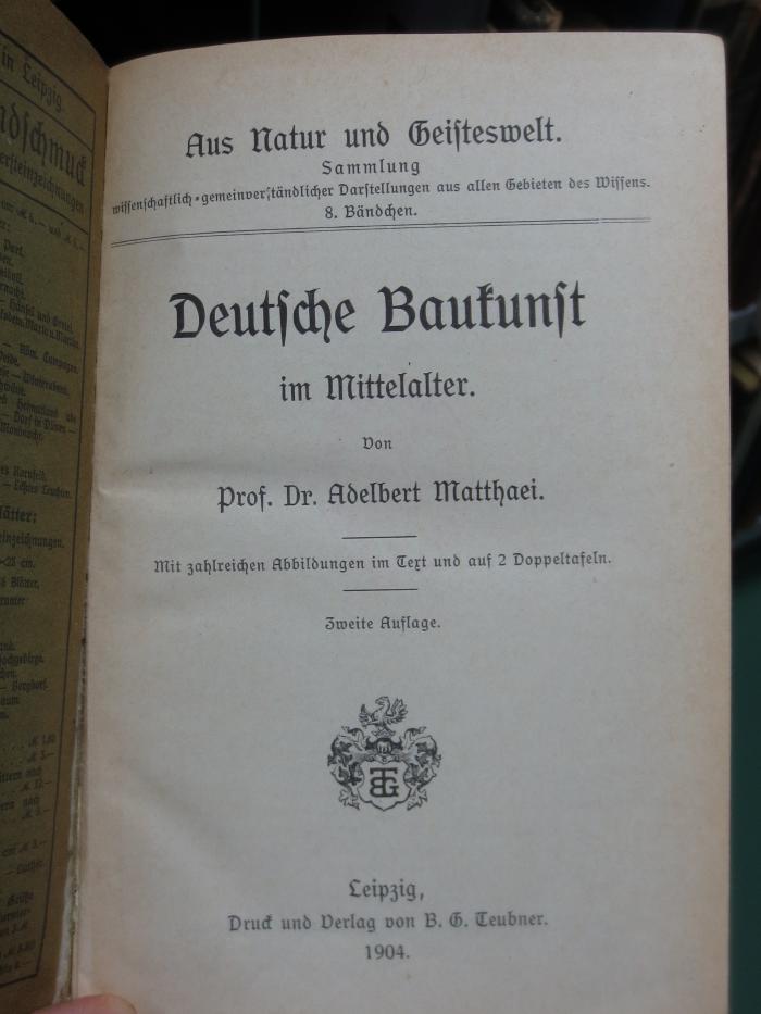IV 8225 b: Deutsche Baukunst im Mittelalter (1904)