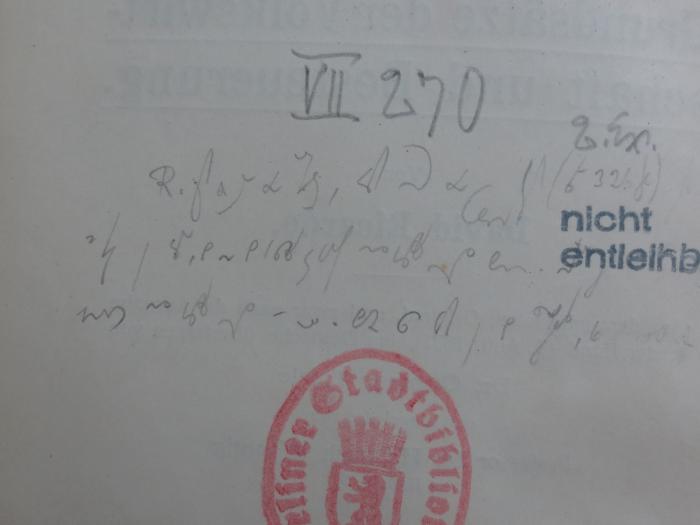 VII 270 2.Ex.: Grundsätze der Volkswirtschaft und Besteuerung (1905);46 / 2592 (Grünfeld, Ernst), Von Hand: Notiz; '[...]'. 