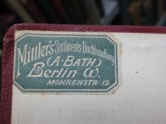 G45II / 2216 (Mittler's Sortimentsbuchhandlung (A. Barth)), Etikett: Name, Ortsangabe; 'Mittler's Sortiments-Buchhandlung (A. Barth) Berlin W. Mohrenstr. 19'. 