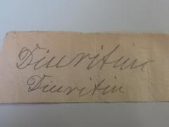 - (unbekannt;Pakelnischki, Abraham), Papier: Notiz; 'Diuritin'. 