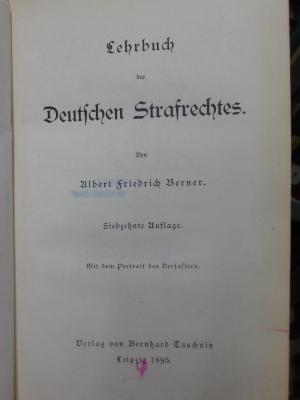V 2151 ag: Lehrbuch des deutschen Strafrechtes (1895)