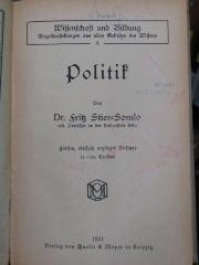 VI 204 e: Politik (1921)