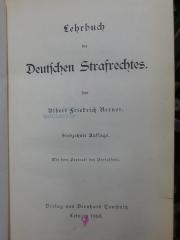 V 2151 ag: Lehrbuch des deutschen Strafrechtes (1895)