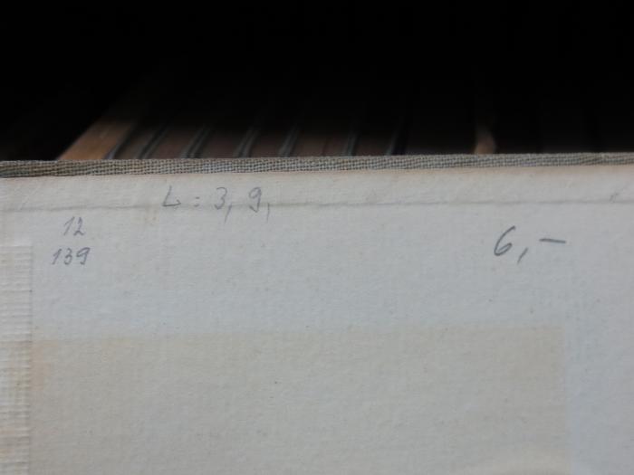 XI 4794 4: Ringen und Schwerathletik (1924);G45II / 238 (unbekannt), Von Hand: Signatur, Preis, Nummer; '12
139
L:3,9,
6.-'. 