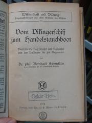 XII 2092 2. Ex.: Vom Vikingerschiff zum Handelstauchboot : Deutschlands Seeschiffahrt und Seehandel von den Anfängen bis zur Gegenwart (1919)