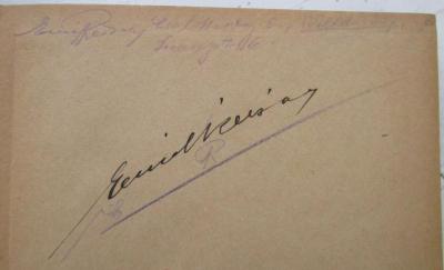 G45II / 1241 (Reisin, Emil), Von Hand: Name, Autogramm, Monogramm; 'Emil Reisin
E R'. ;VII 288 c, 1, 2.Ex.: Ausgewählte Lesestücke zum Studium der politischen Ökonomie. Erster Band: Zur Lehre vom Geld (1920)