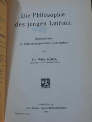 Hl 125: Die Philosophie des jungen Leibniz : Untersuchungen zur Entwicklungsgeschichte seines Systems (1909)