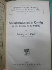 Kg 1640: Das Schmarotzertum im Tierreich und seine Bedeutung für die Artbildung (1907)