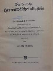 Ml 607: Die deutsche Herrenwäscheindustrie (1917)