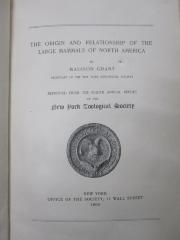 Kg 1559: The Origin and Relationship of the Large Mammals of North America : reprinted from the Eighth Annual Report of the New York Zoological Society (1904)