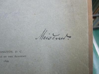 Kg 1648: Revision of the Squirrels of Mexico and Central America (1899);G46 / 2765 (Meißner, Max), Von Hand: Autogramm, Name; 'Meissner.'. 