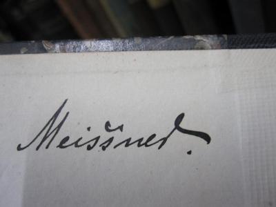 Kg 1613: La Faune des Mammifères de L'Algérie, du Maroc et de la Tunisie ([1905]);G46 / 1725 (Meißner, Max), Von Hand: Autogramm, Name; 'Meissner.'.  (Prototyp)